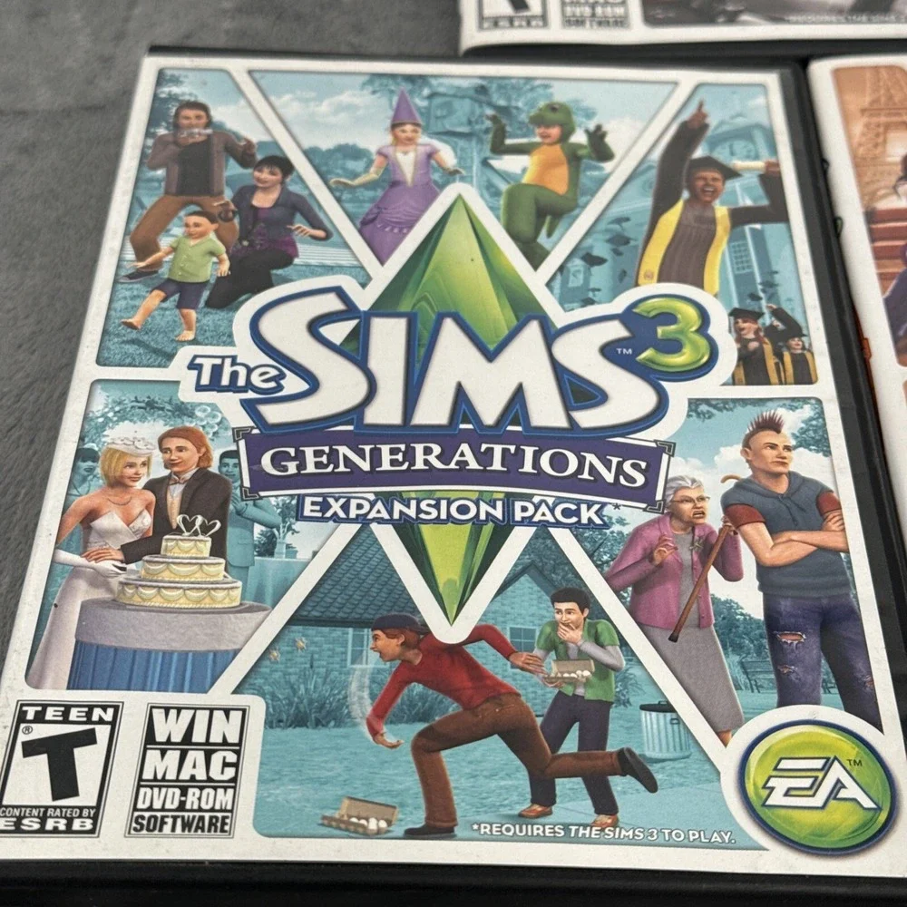 Lot of 3‎ Sims 3 Expansion Packs Generations, Ambitions & World Adventures PC